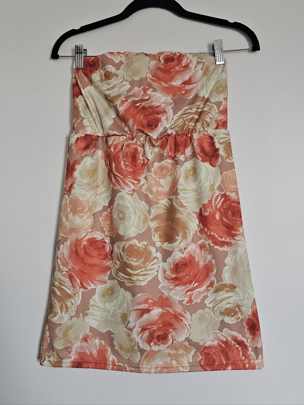 Lip Service Gyaru Japan Beige And Peach Floral Strapless Dress